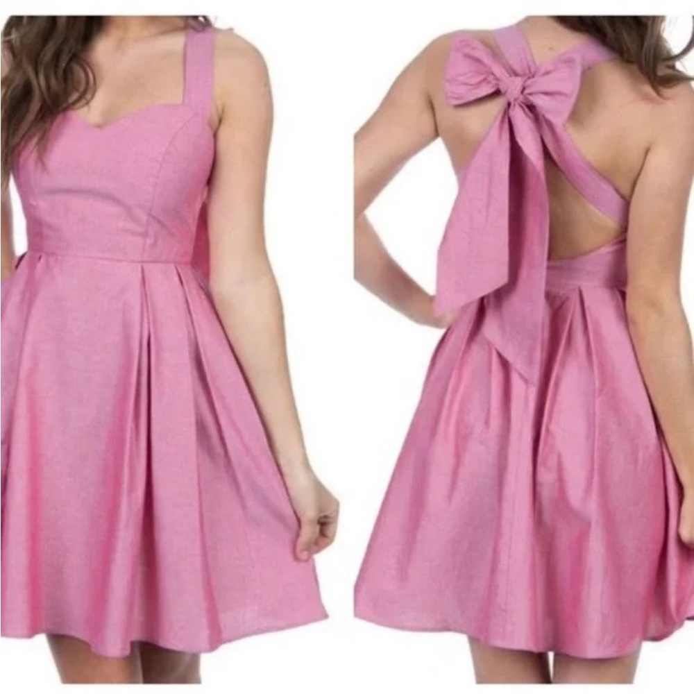 Lauren James Livingston Oxford Bow Dress